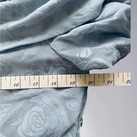 Wild Fable long sleeve Flocked mini fit and flare blue Off-Shoulder Dress XXL - Picture 8 of 10